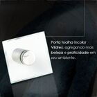 Porta Toalha De Vidro Vildrex De Rosto Com Suporte Incolor Pt