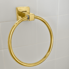 Porta Toalha Dourado Suporte Parede Banheiro Toalheiro Argola