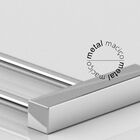 Porta Toalha Duplo 40cm Troia Prata Alto Brilho Grego Metal