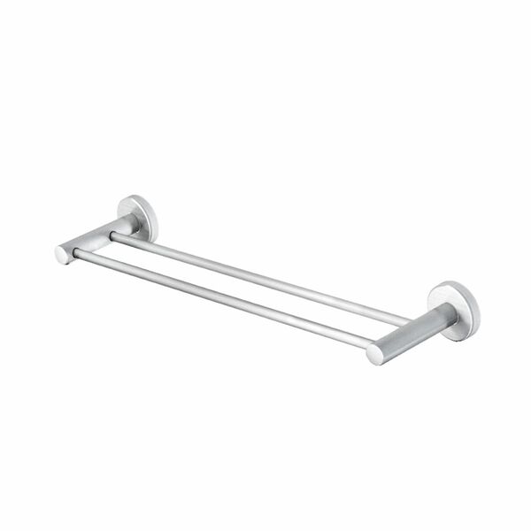 Porta Toalha Duplo 45cm Athenas Inox e Metal Escovado Acetina