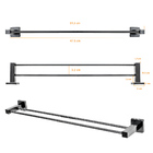 Porta Toalha Duplo 50 Cm Quadrado - Lucca Black 2080