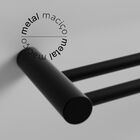 Porta Toalha Duplo 50cm Orion Metal Preto Fosco Grego