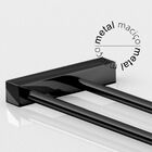 Porta Toalha Duplo 70cm Troia Metal Preto Fosco Grego