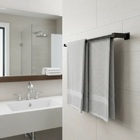 Porta Toalha Duplo De Banheiro 80cm Aço Inox 304 Preto Fosco