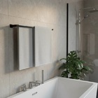 Porta Toalha Duplo De Banheiro 80cm Aço Inox 304 Preto Fosco