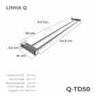 Porta Toalha Duplo De Banheiro [50cm] Aço Inox 304 [q-td50]