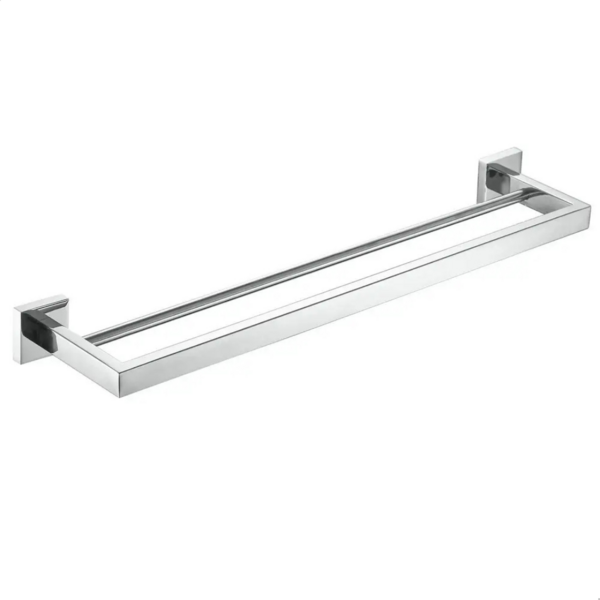 Porta Toalha Duplo Luxo Inox 60cm Cromado