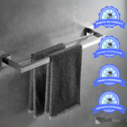 Porta Toalha Duplo Luxo Inox 60cm Cromado