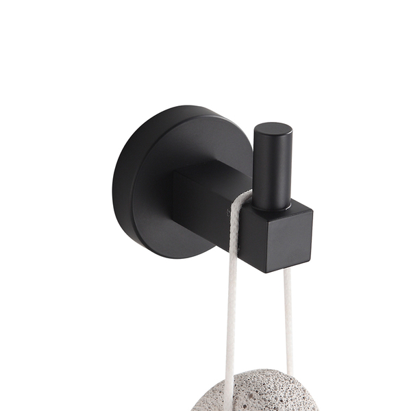 Porta Toalha Em Cabide Para Banheiro Aço Inox Preto Fosco