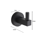 Porta Toalha Em Cabide Para Banheiro Aço Inox Preto Fosco