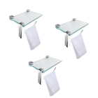 Porta Toalha Em Vidro Com Suporte Kit 3 Peças Vitralle 411vt3