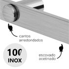 Porta Toalha Inox Barra 35cm Patmos Prata Escovado Acetinado