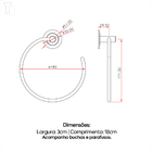 Porta Toalha Kimetais Argola 2020 Star Cromado