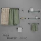 Porta Toalha Lavabo 40cm Troia Metal Preto Fosco Grego