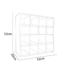 Porta Toalha Nicho Toalheiro 16 Lugares 52x52cm Sam M12 - D'r