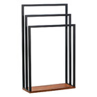 Porta Toalha Para 3 Toalhas Eleganza 50 Cm Metal Preto E Made