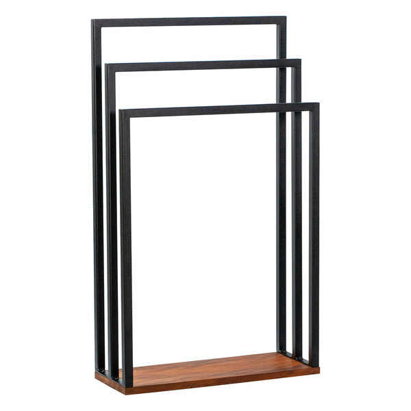Porta Toalha Para 3 Toalhas Eleganza 50 Cm Metal Preto E Made