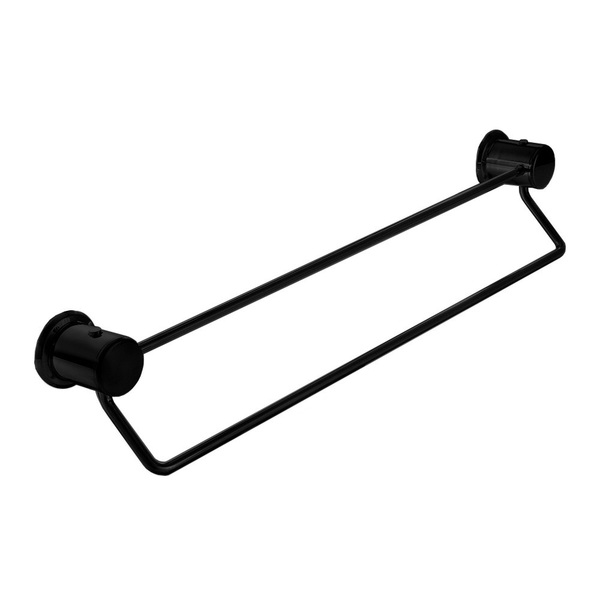Porta Toalha Para Banheiro Duplo Super Luxo Preto Fosco