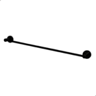 Porta Toalha Reto 60 Cm Banho Triplo Em Preto Fosco