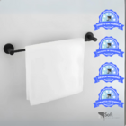 Porta Toalha Reto 60 Cm Banho Triplo Em Preto Fosco