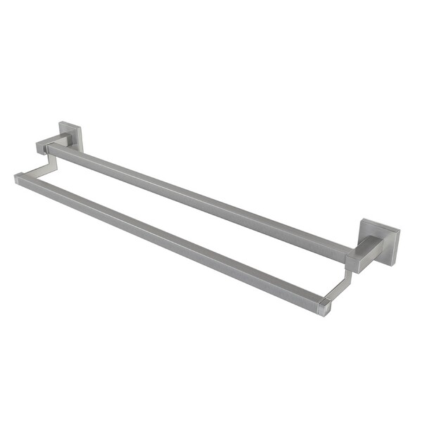 Porta Toalha Reto Duplo 60 Cm Versata Grafite Escovado Fani