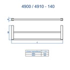 Porta Toalha Reto Duplo Longo 60 Cm Quartzo Champanhe Fani