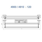 Porta Toalha Reto Duplo Longo 60 Cm Versata Preto Fosco Fani