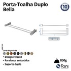 Porta Toalha Reto Longo 53cm Duplo Bella 4900ov220 Ouro Velho
