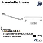 Porta Toalha Reto Longo 60 Cm Essence Cromado Fani