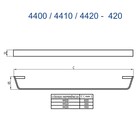 Porta Toalha Reto Longo 60 Cm Essence Gold Fani