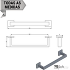 Porta Toalha Rosto 30cm Cromado