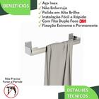 Porta Toalha Rosto Adesivo Suporte Banheiro Inox Elg