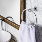 Porta Toalha Rosto Argola Minimal 14x20x7cm Prata