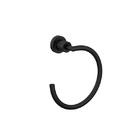 Porta Toalha Rosto Argola Simples Metal Black Matte Fosco Slim Deca