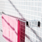 Porta Toalha Rosto Barra Home 32x54x10cm Prata