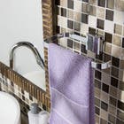 Porta Toalha Rosto Barra Misu 4,60x9,70x20cm Prata