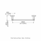 Porta Toalha Rosto Barra - Slim