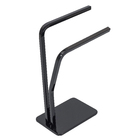 Porta Toalha Rosto de Bancada Duplo Metal Preto Brilhante BL11 Fani