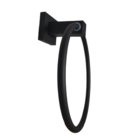 Porta Toalha Rosto E Mãos Preto Fosco Argola Banheiro Metal