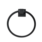 Porta Toalha Rosto E Mãos Preto Fosco Argola Banheiro Metal