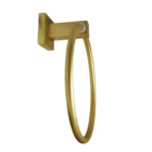 Porta Toalha Rosto Mãos Dourado Fosco Argola Banheiro Metal