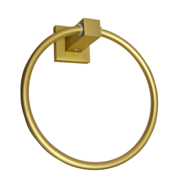 Porta Toalha Rosto Mãos Dourado Fosco Argola Banheiro Metal
