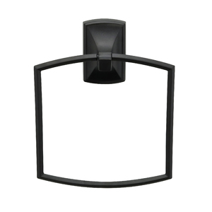 Foto de Porta Toalha Rosto Metal Argola Savoy Preto