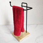 Porta Toalha Rosto Toalheiro De Madeira E Metal Com Acabament