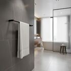 Porta Toalha Simples Para Banheiro Metal Preto Fosco 62cm Ori