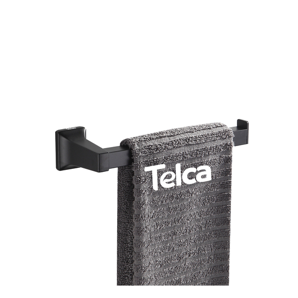 Porta Toalha Suporte De Parede Banheiro Preto Luxo Metal