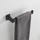 Porta Toalha Suporte De Parede Banheiro Preto Luxo Metal