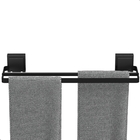 Porta Toalha Suporte Toalheiro Com Ventosa Duplo Preto Max