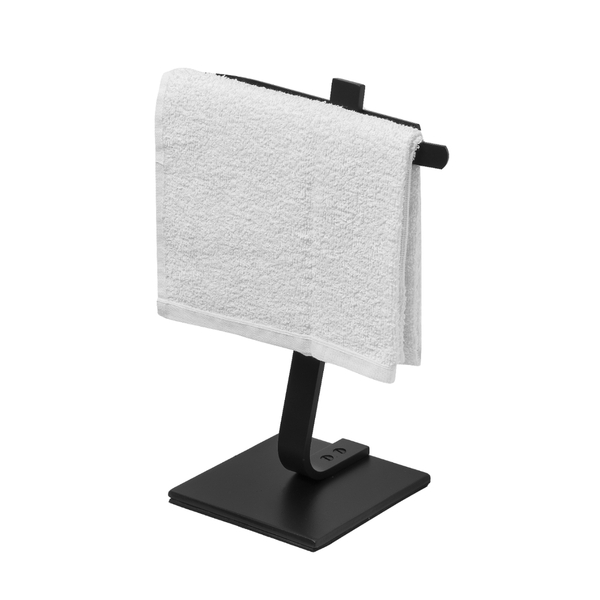 Porta Toalha Toalheiro De Bancada Quadrado Preto Fosco