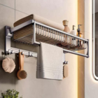 Porta Toalha Toalheiro Duplo Banheiro Retrátil Inox